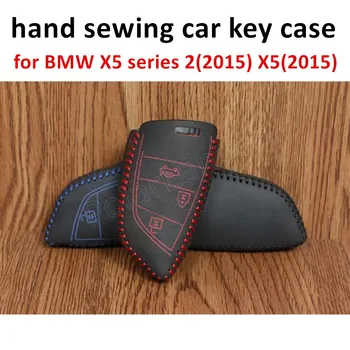 

Only Red car styling Key Case Hand Sewing Leather Cover Auto car accessory for BMW X5 series 2(2015) X5(2015) X6 X1(2016)