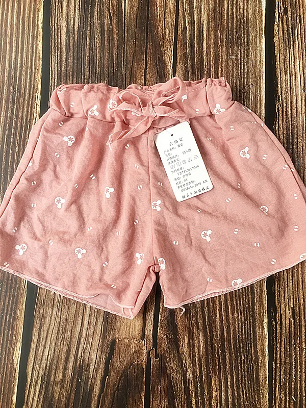 

(1piece /lot) 100% cotton 2019 new summer pink rabbit soft girl SHORT for children 80cm