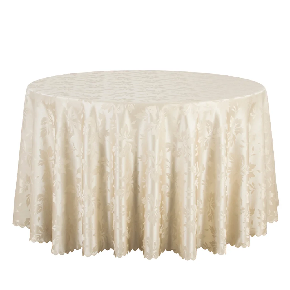 10PCS Decor Dining Tablecloths Solid Polyester Jacquard Round Table