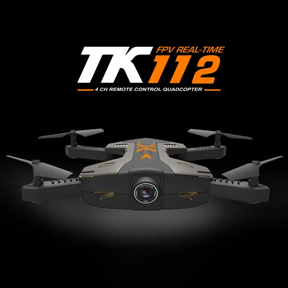 

TK112HW Portable Foldable HD 720P Image 2.4G 4CH 6 Axis WIFI FPV RC Quadcopter Mobile Phone Control Remote Control Drop Shipping