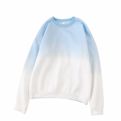 blue BILIE EILISH Женская толстовка градиентного цвета модное корейское пальто moletom feminino уличная Толстовка femme sudadera poleron mujer - Цвет: blue