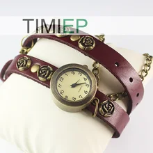 Новые модные женские часы женские наручные часы винтажный дизайн красный