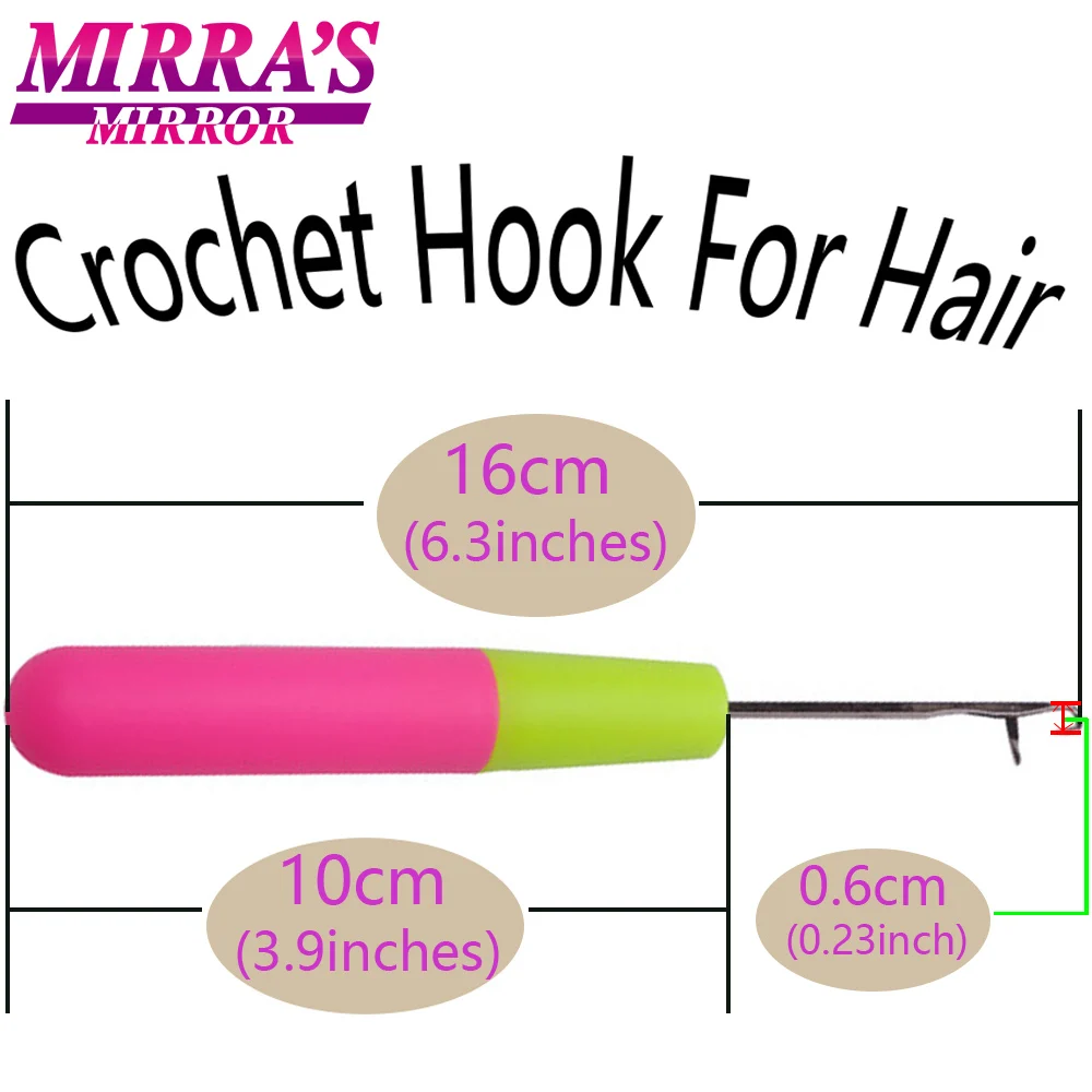 Mirra의 거울 10 pcs dreadlocks 가발 만들기 도구 점보 braiding 머리카락을위한 핑크 & 레몬 컬러 바늘 threader 크로 셰 뜨개질 후크