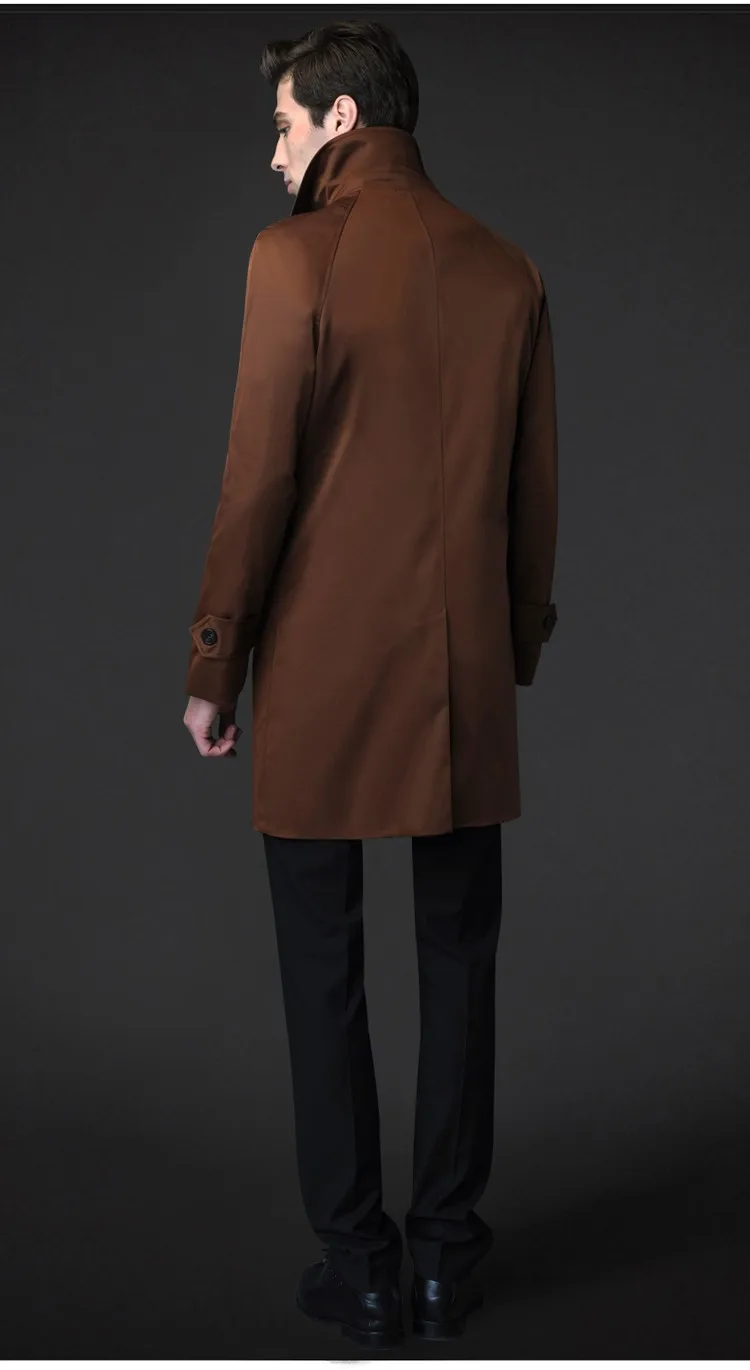 URSMART весеннее новое красивое мужское однобортное пальто и длинные секции британской популярной мужской ветровки пальто