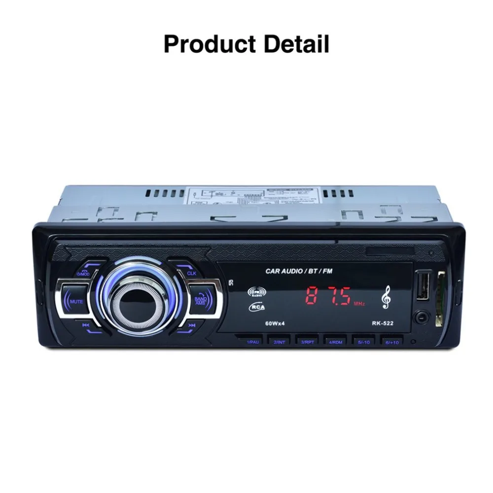 RK-522 Автомобильный MP3-плеер Автомобильная SD карта считыватель USB с Bluetooth fm-тюнер Aux в пульте дистанционного управления(без DVD