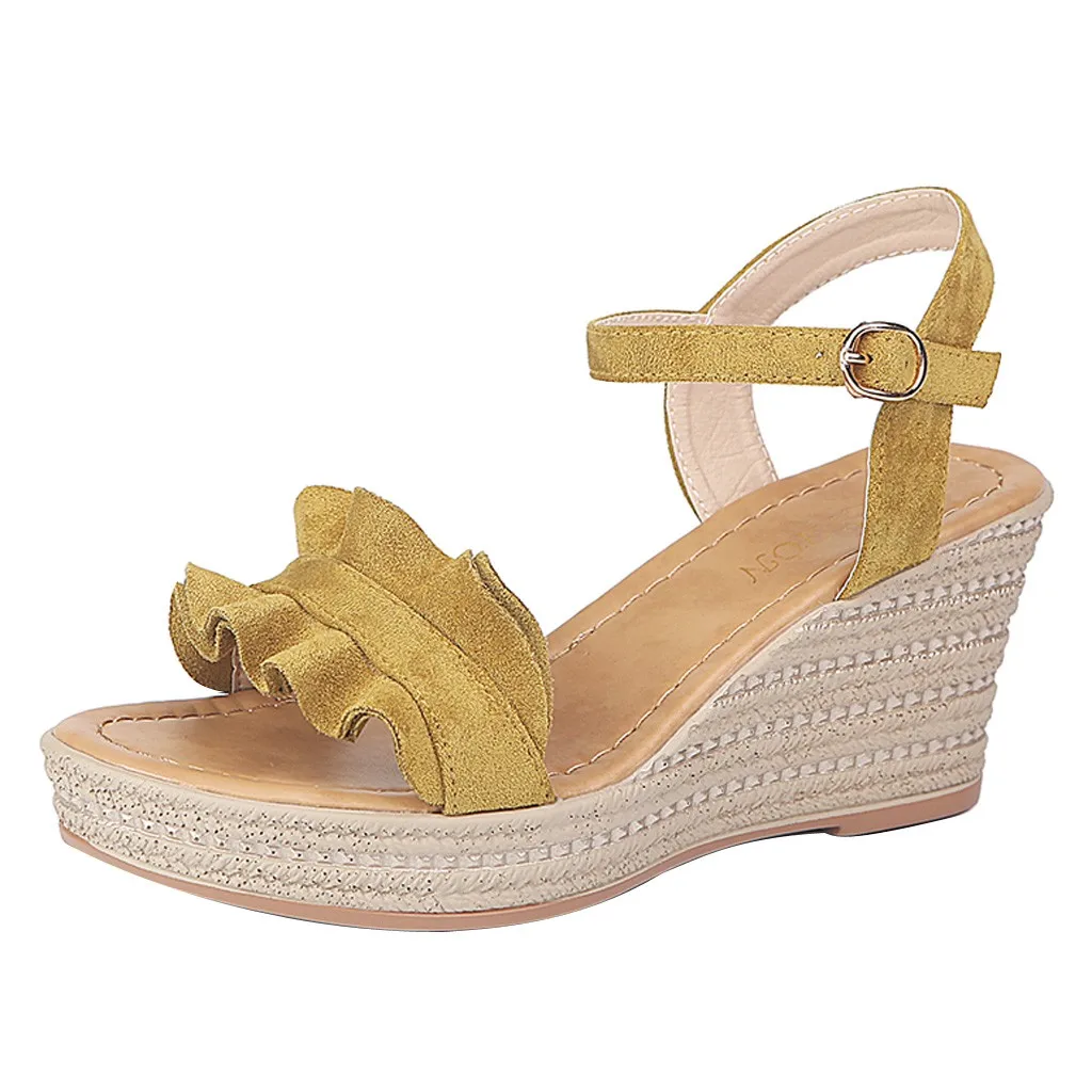 

KLV Wedges Shoes For Women 2019 Ladies Sandals Summer Gladiator Wedges Shoes Peep Toe Casual Platform Shoes Zapatos De Mujer