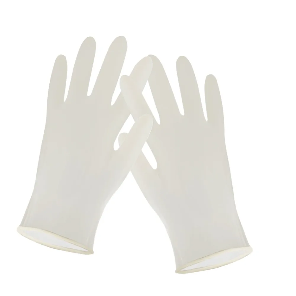 Высокое качество 100 шт Экстра сильные латексные перчатки дантиста белые одноразовые перчатки эластичная электроника/Еда/медицинская/Лаборатория/кухня