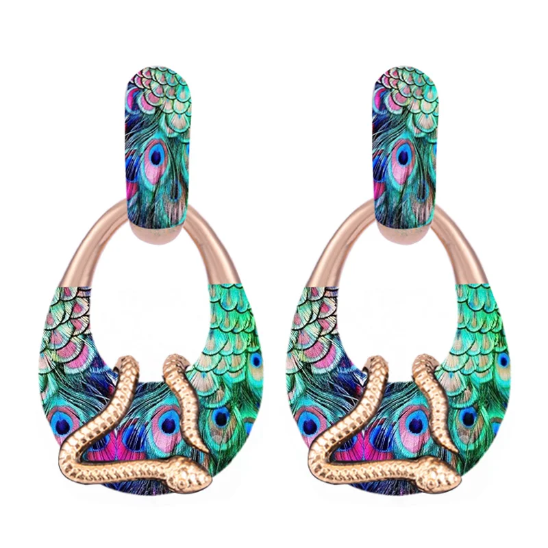 Sehuoran OOrbellen Boho серьги-подвески для женщин Aretes Brincos подвеска в виде змеи модное ювелирное изделие массивные свадебные серьги - Окраска металла: Colorful