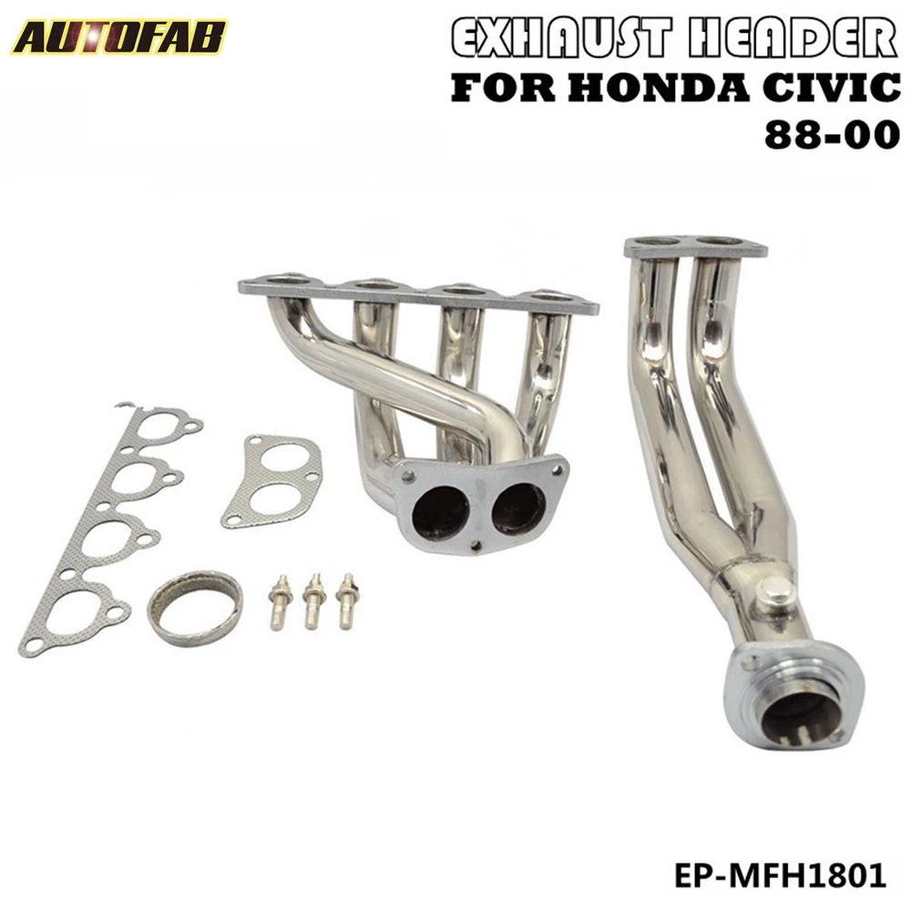 Выпускной клапан из нержавеющей стали хром заголовок для 88 00 HONDA CIVIC CRX DEL SOL D15/D16 D