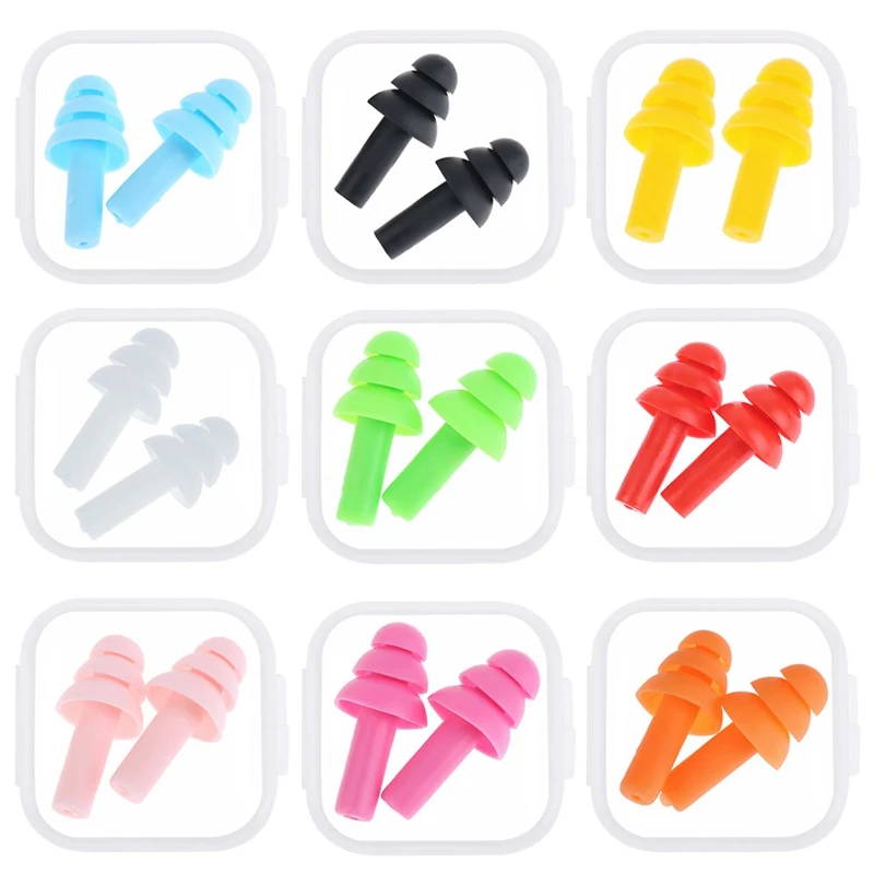 

Silicone Ear Plugs Anti Noise Snore Earplugs Comfortable For Study Sleep 9 Colors!!!