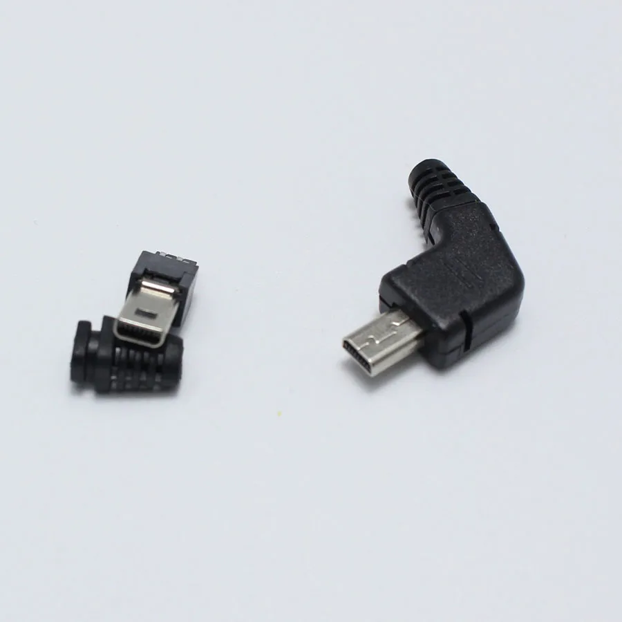 2 комплекта мини-usb 8-контактный штекер 8 P никелированный угловой разъем 4 в 1 DIY черные вилки для цифровой камеры