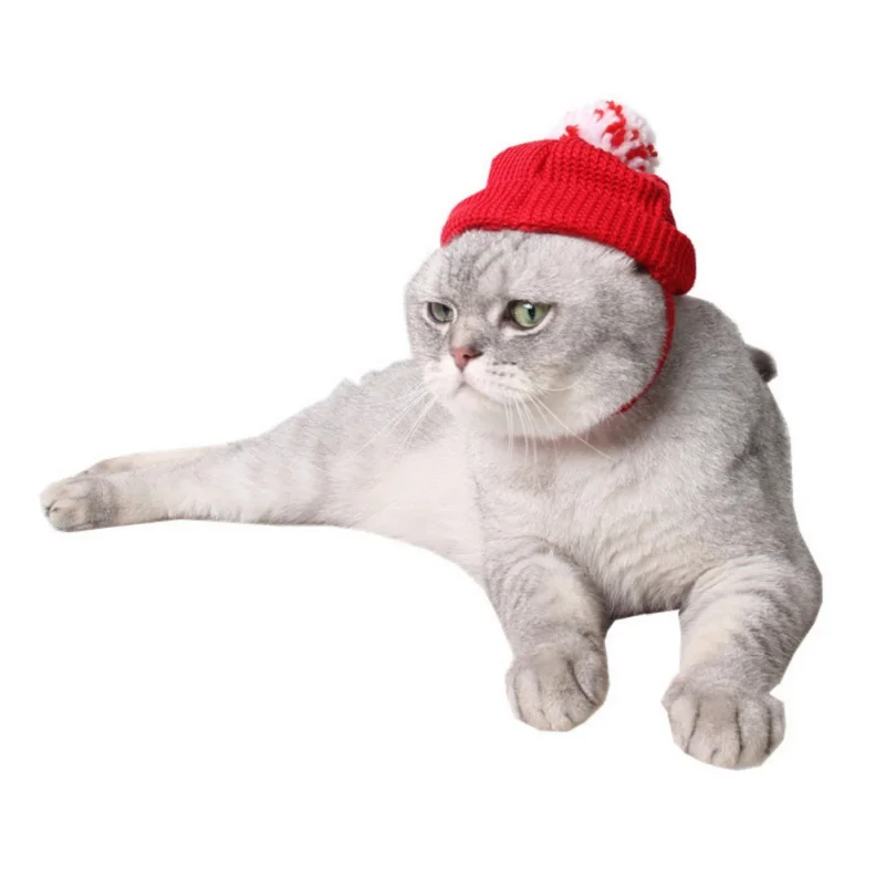 Домашнее животное собака кошка шляпы зимние шапки Рождество теплая шапка щенок собака шерстяная шапка праздничная одежда