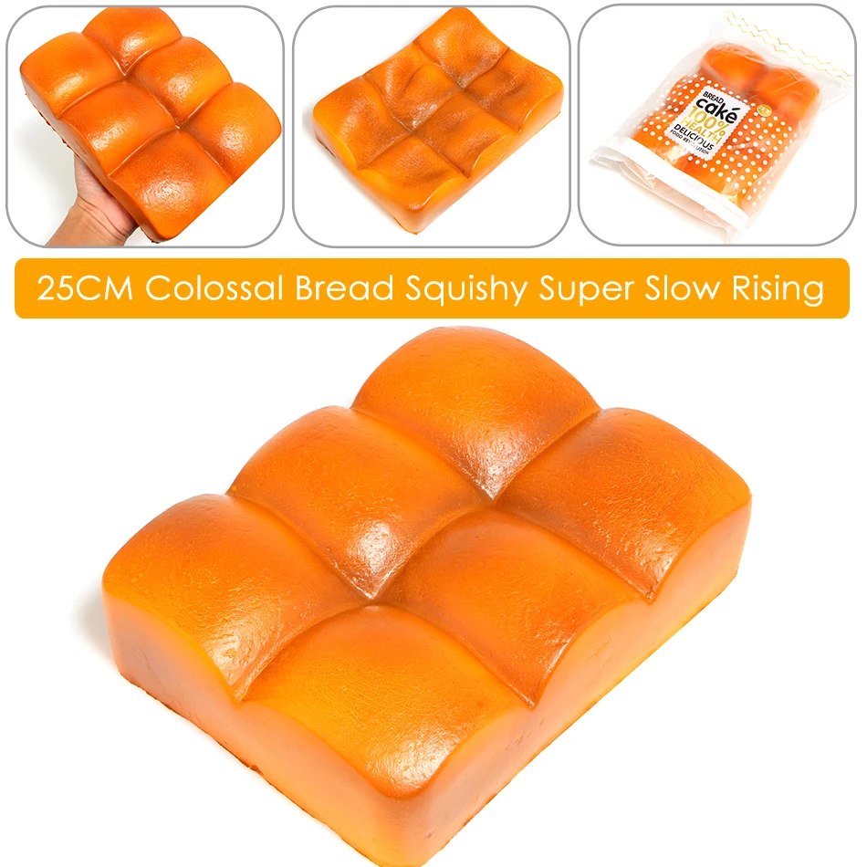 1PCS 25CM Colossal Bread Squishy Super Slow Rising Bakery Scented Original Package