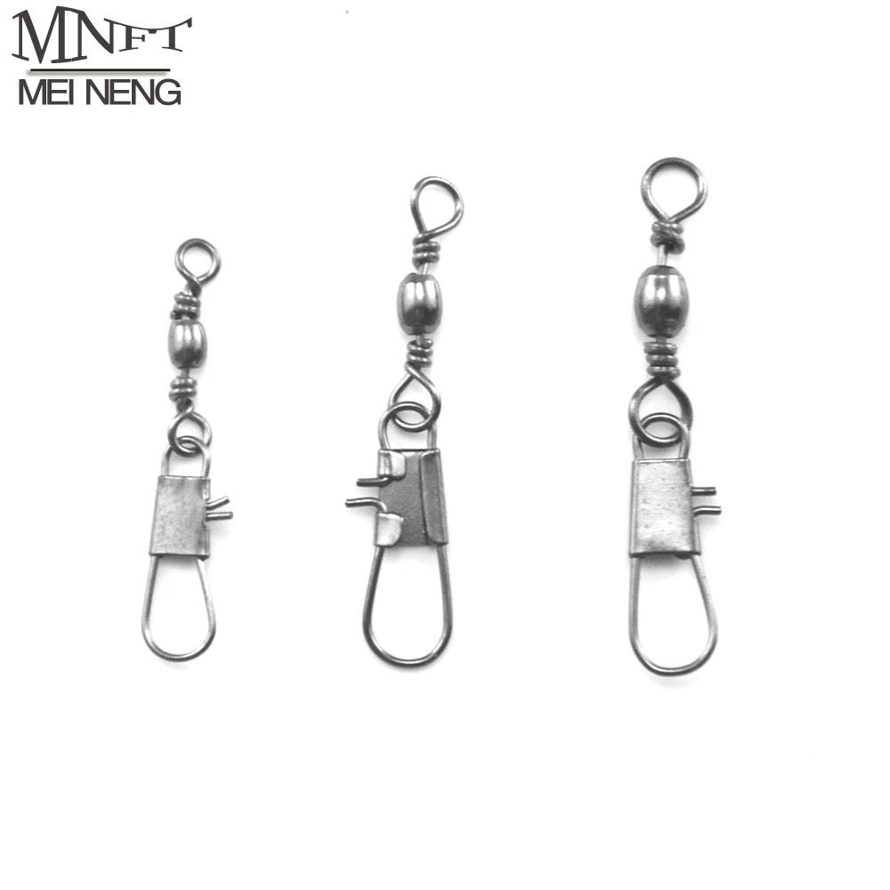 200PCS//Pack Fishing Barrel Bearing Rolling Swivel Solid Ring Connector 1#-14#