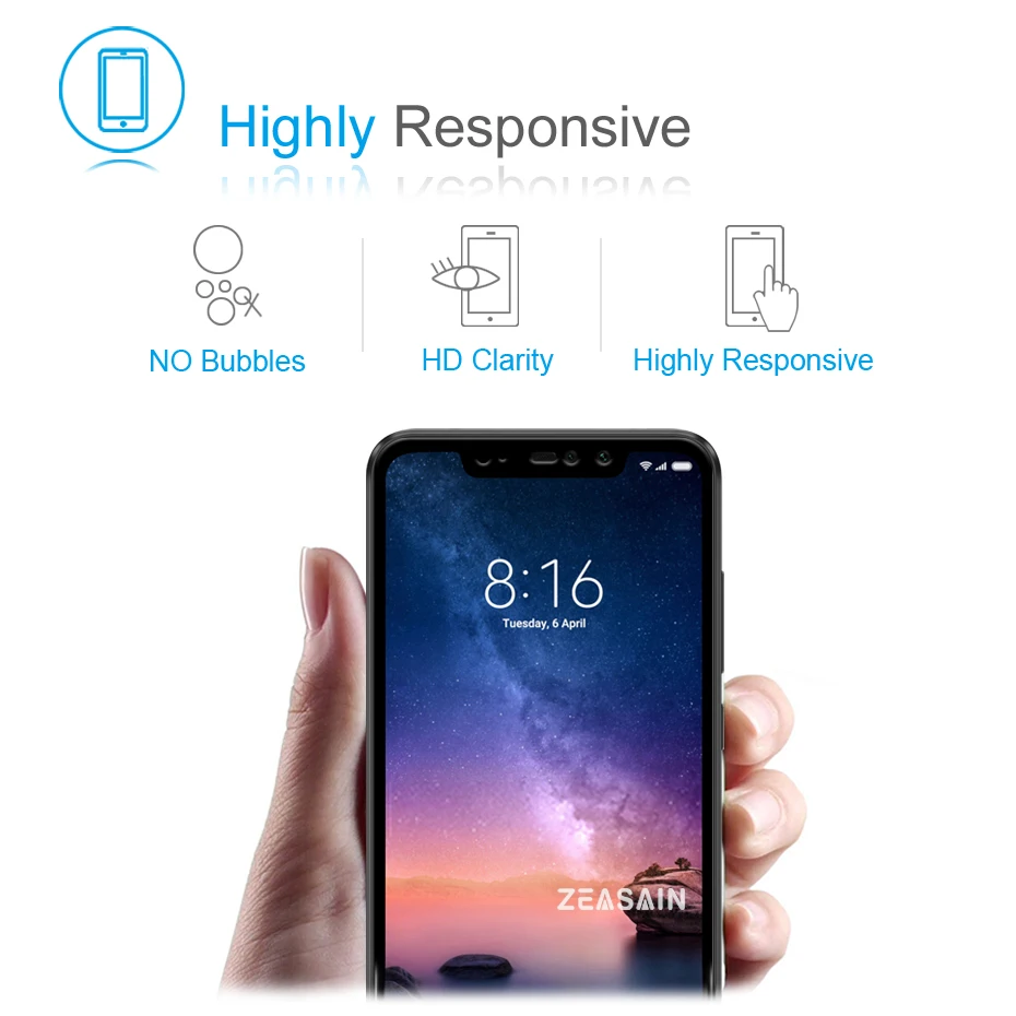 Original ZEASAIN Tempered Glass for Xiaomi Redmi Note 6 Pro Note6 Pro Screen Protector 9H HD Clarity Toughened Glass Film (4)