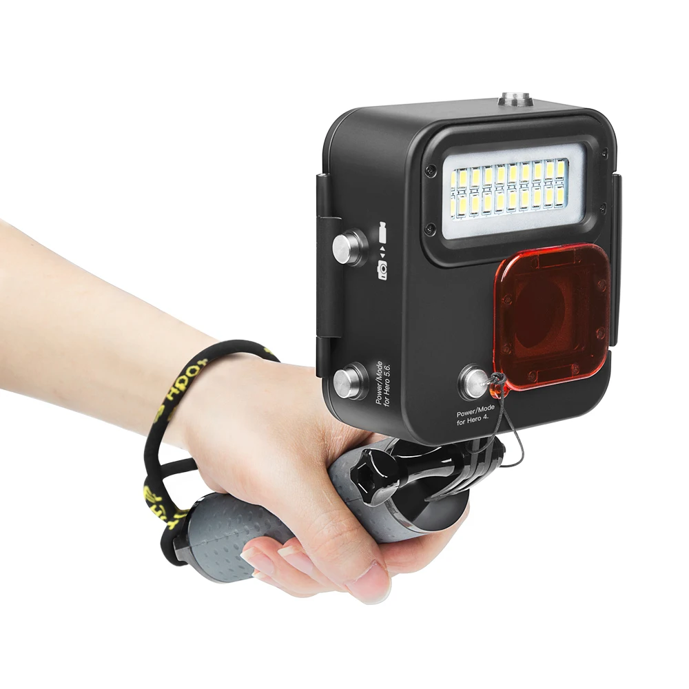 45 м подводный водонепроницаемый чехол, аксессуар 1000LM светодиодный светильник для GoPro Hero 7 6 5 4 3+ серебристый черный экшн-камера для дайвинга и серфинга