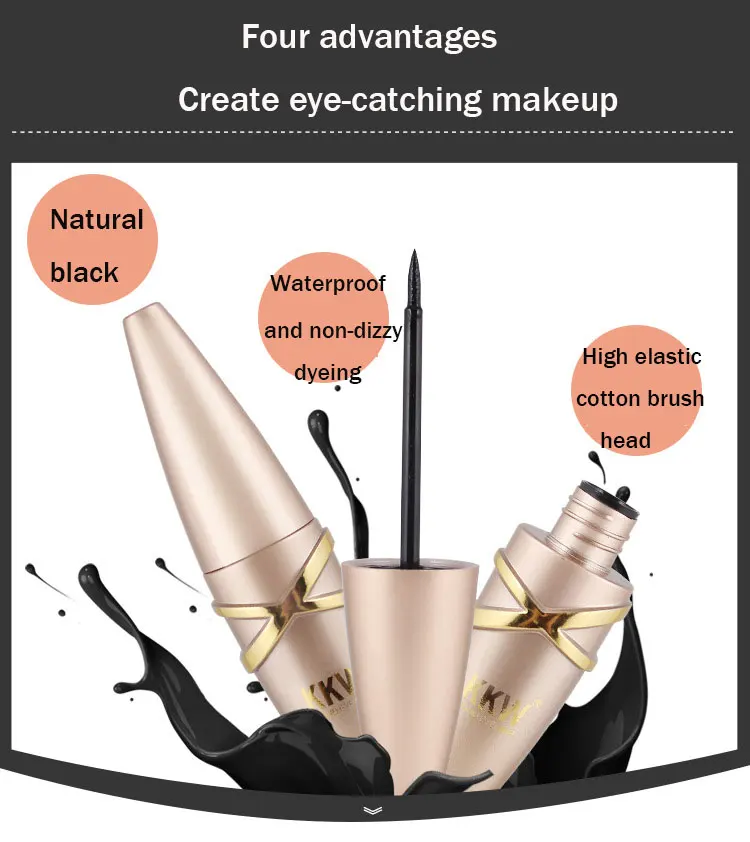 1 шт. черная водостойкая жидкая подводка для глаз Make Up beauty Comestics Стойкая подводка для глаз Карандаш Макияж инструменты для теней