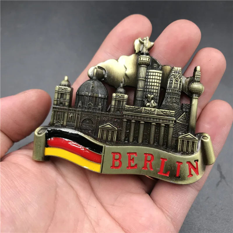 Venice Magnet Metal 3D Refrigerator Sticker Fridge Magnet Souvenir Berlin Castle Brazil Jesus Kitchen Magnet Sticker Home Decor - Цвет: Berlin