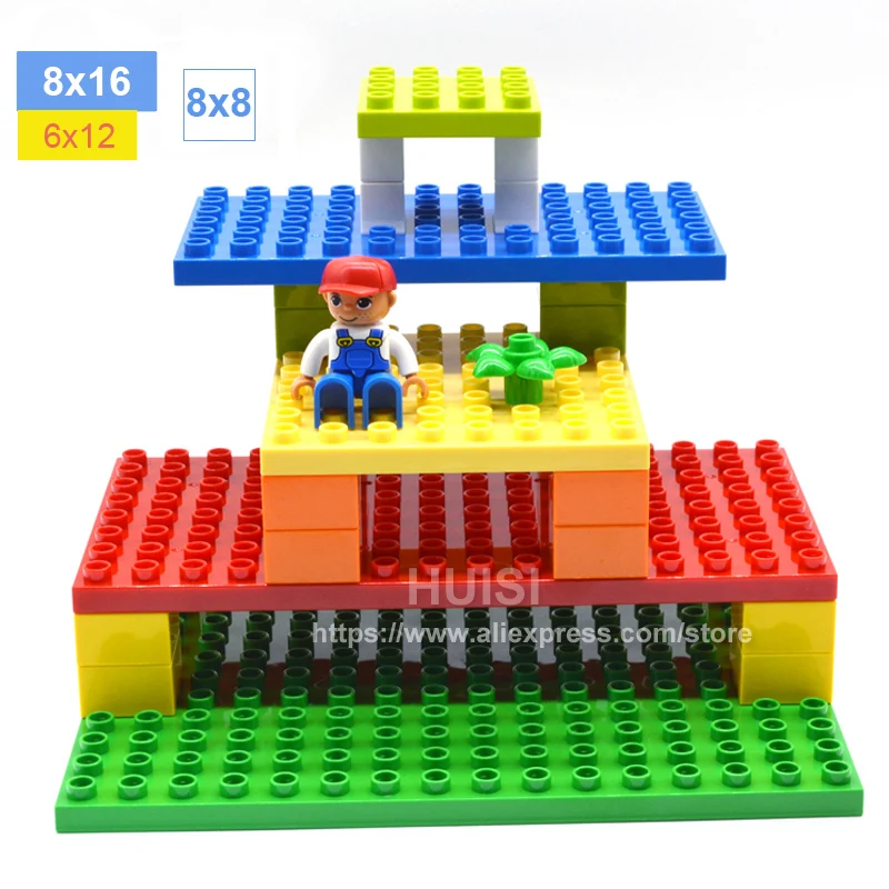 Bébé jouets grandes briques en plastique pièces blocs de construction éducatifs compatibles avec Legoe Duplo bricolage jouets pour enfants 3 4 ans