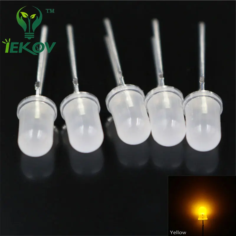

1000 PCS LED 5mm Diffused LED Yellow Round top Bulb Light Urtal Bright MILK led lamp 5MM Emitting Diode DIY KIT