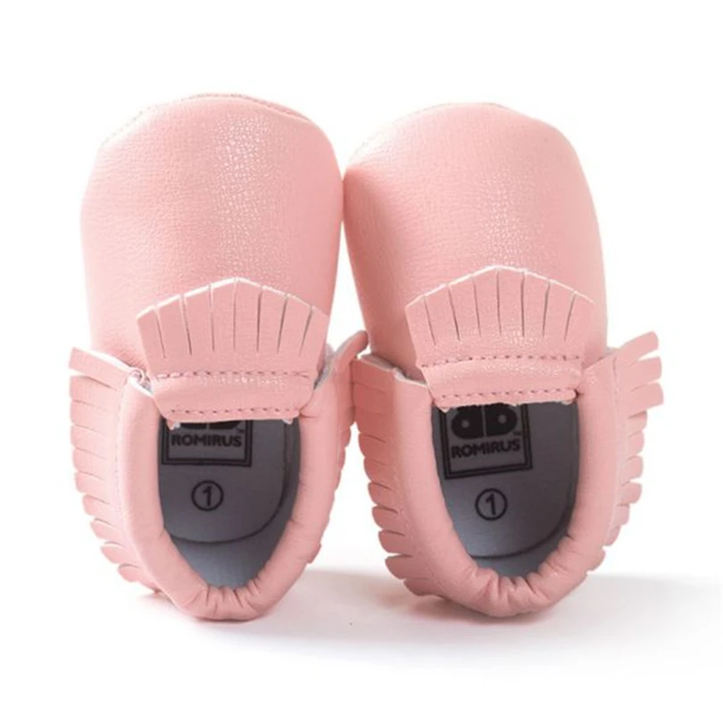 0 18Months Newborn font b Baby b font Boy Girls Kids Tassel PU Leather Shoes Toddler