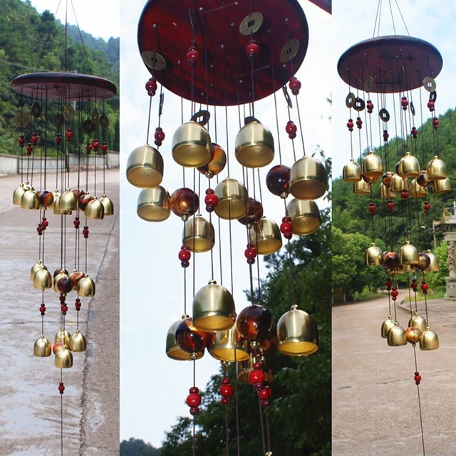 18 Bells Copper Wind Chimes Feng Shui Goods for Yard Garden Decoration