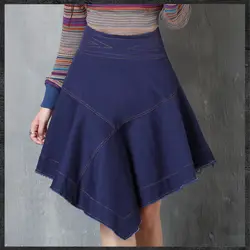 Горячая Распродажа Новая женская винтажная необычная мини-юбка Модная элегантная осенне-зимняя хлопковая Однотонная юбка с кисточками