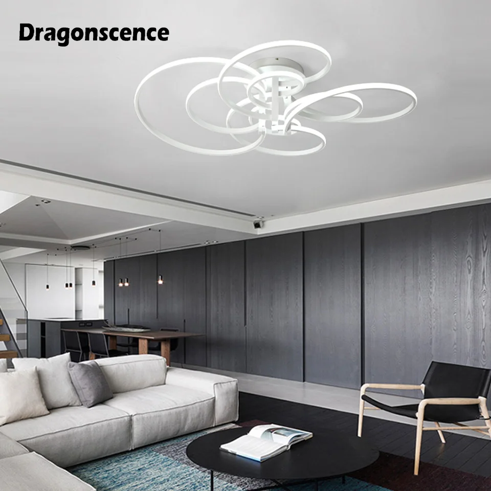 

Dragonscence Modern ceiling Chandeliers led Remote Large High power Chandeliers lamp fixture for living room bedroom lighting
