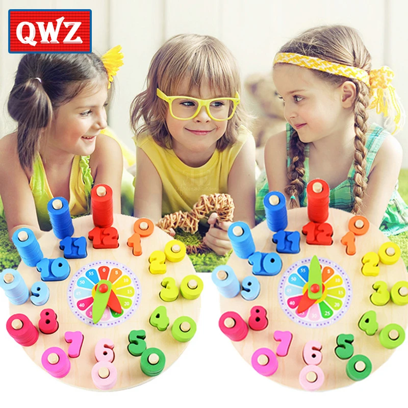 

Preschool Baby Montessori Toys Early Education Teaching Aids Math Toys Digital Clock Wooden Toy Count Geometric Shape Matching