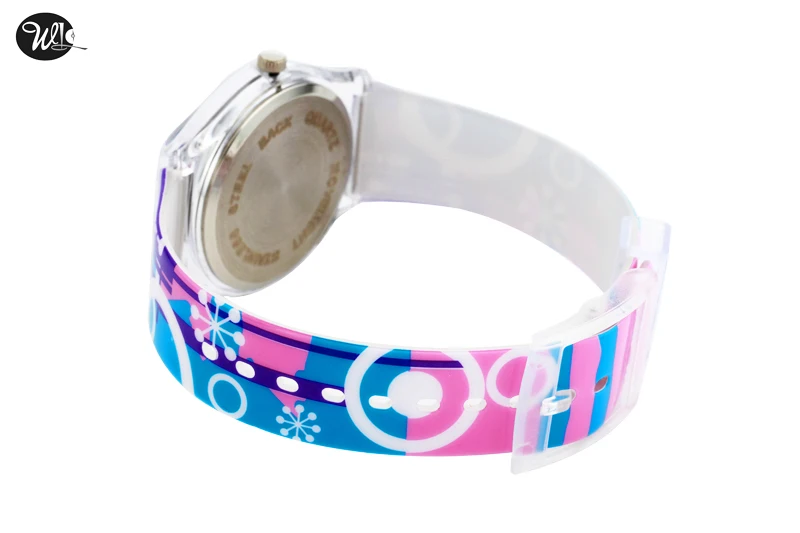 WL женские часы часы кожа фиолетовый с разноцветный круг часы воздушные пузырьки наручные часы