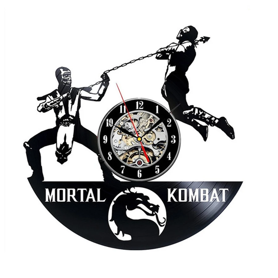 

Vinyl Wall Clock Modern Design Mortal Kombat Home Decoration Accessories Modern Design Unique Watch Wall Clocks Home Decor