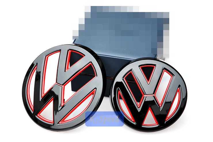 Negro y de Color Rojo Brillante Parrilla Emblema Superior y Portón Trasero Emblema logotipo de la Insignia de VW Golf 7 MK7 GTI TDI TSI GTD|Emblemas|