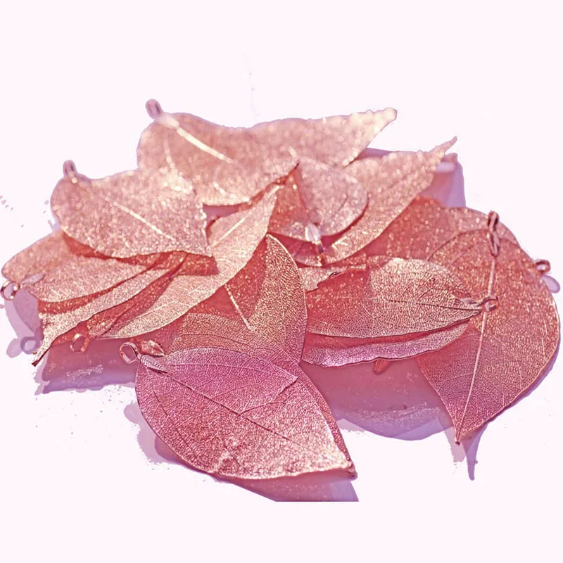 Natural leaves for Jewelry Making Leaf charms copper electroplating DIY