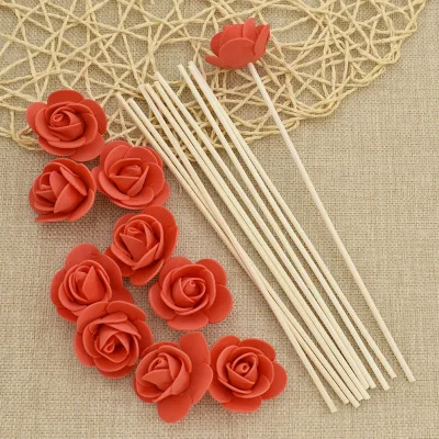 10pcs Colorful 3mm Rattan Artificial Flower Fragrance Diffuser Replacement Refill Stick Home Decor Supplies - Цвет: Red