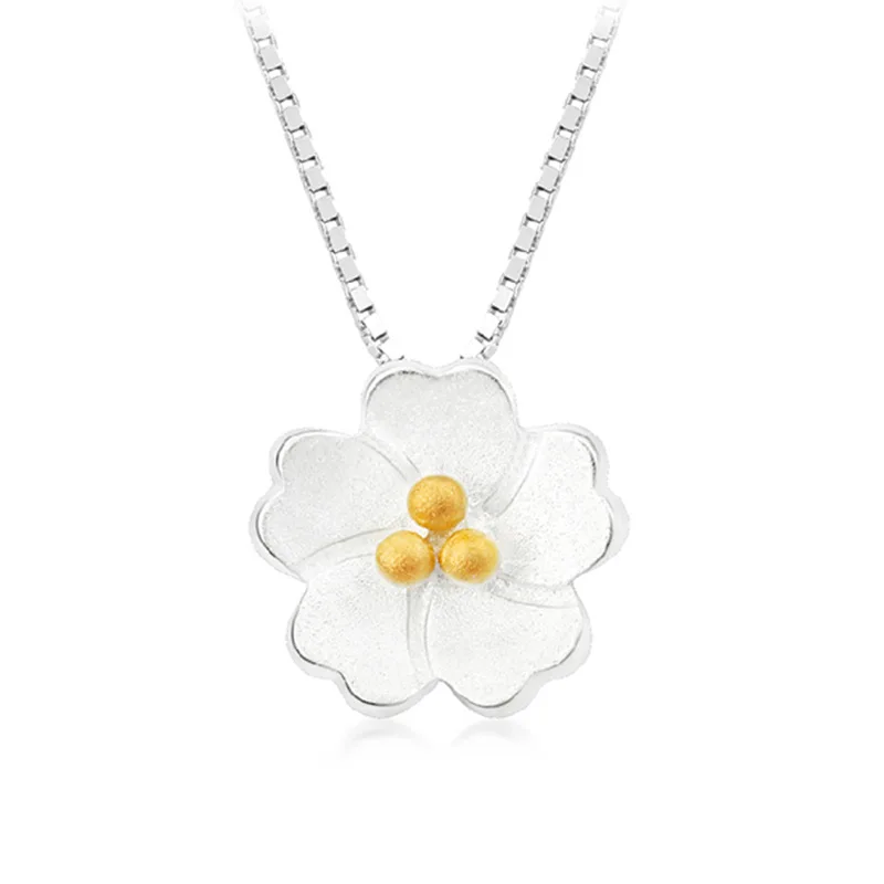 

JEXXI Exquisite 925 Sterling Silver Chain Daisy Pendant Necklace Simple Fashion Coller Choker Jewelry Wholesale Factory Price