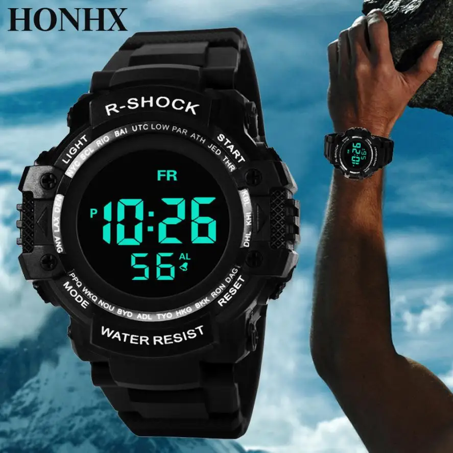Спортивные часы montre digitale homme цифровые армейские мужские светодиодные
