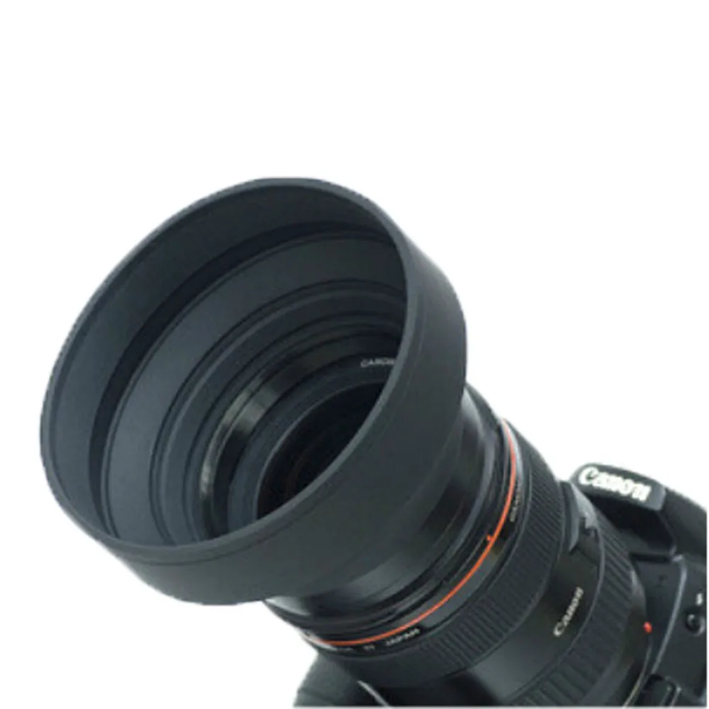 

77mm 3-in-1 3-Stage Collapsible Rubber Lens Hood for All digital camera free shipping