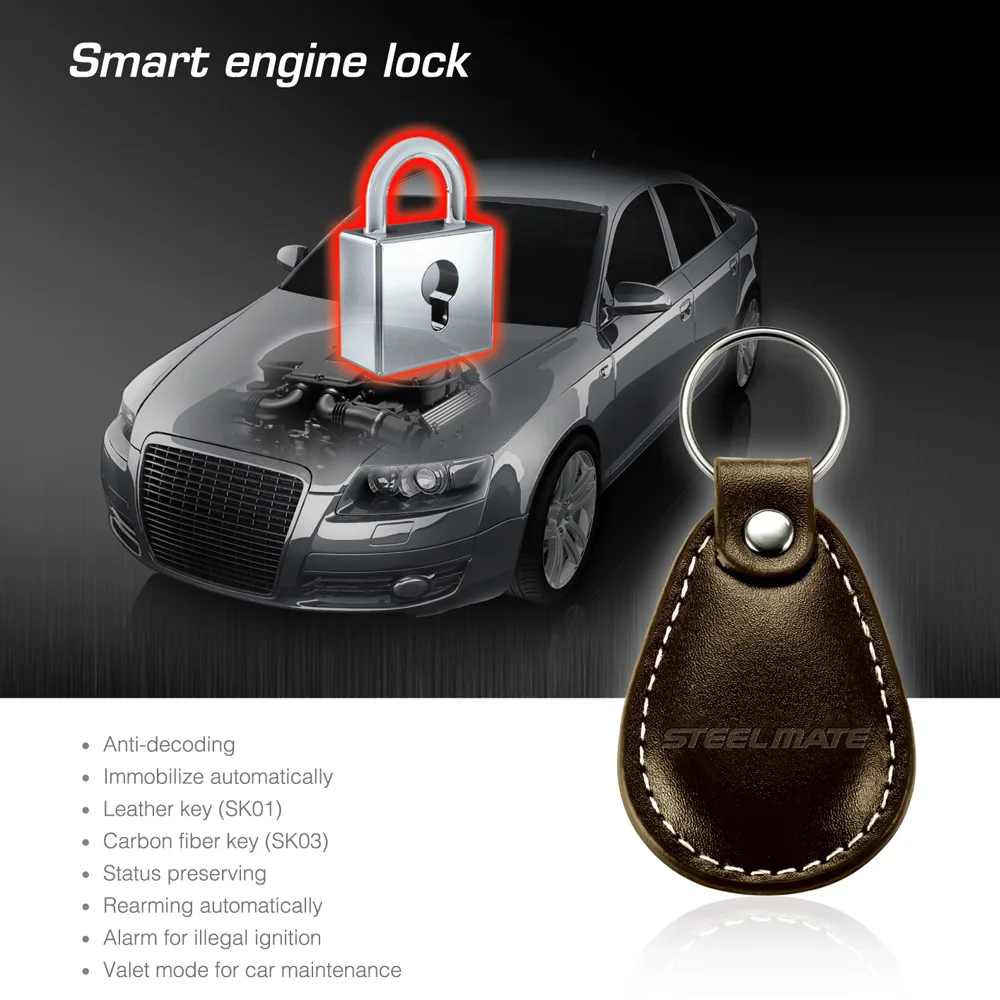 SteelmateSK01WaterproofCarAlarmSystemAntiDecodingCarEngine