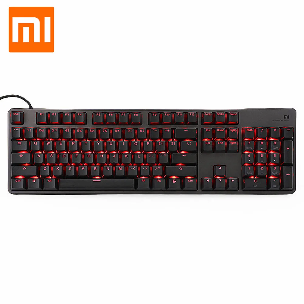 

Xiaomi RGB Backlight 104Keys USB Wired Keyboard Metal Gaming Game Ergonomic Keyboard for Computer Laptop Desktop with Foot Stool