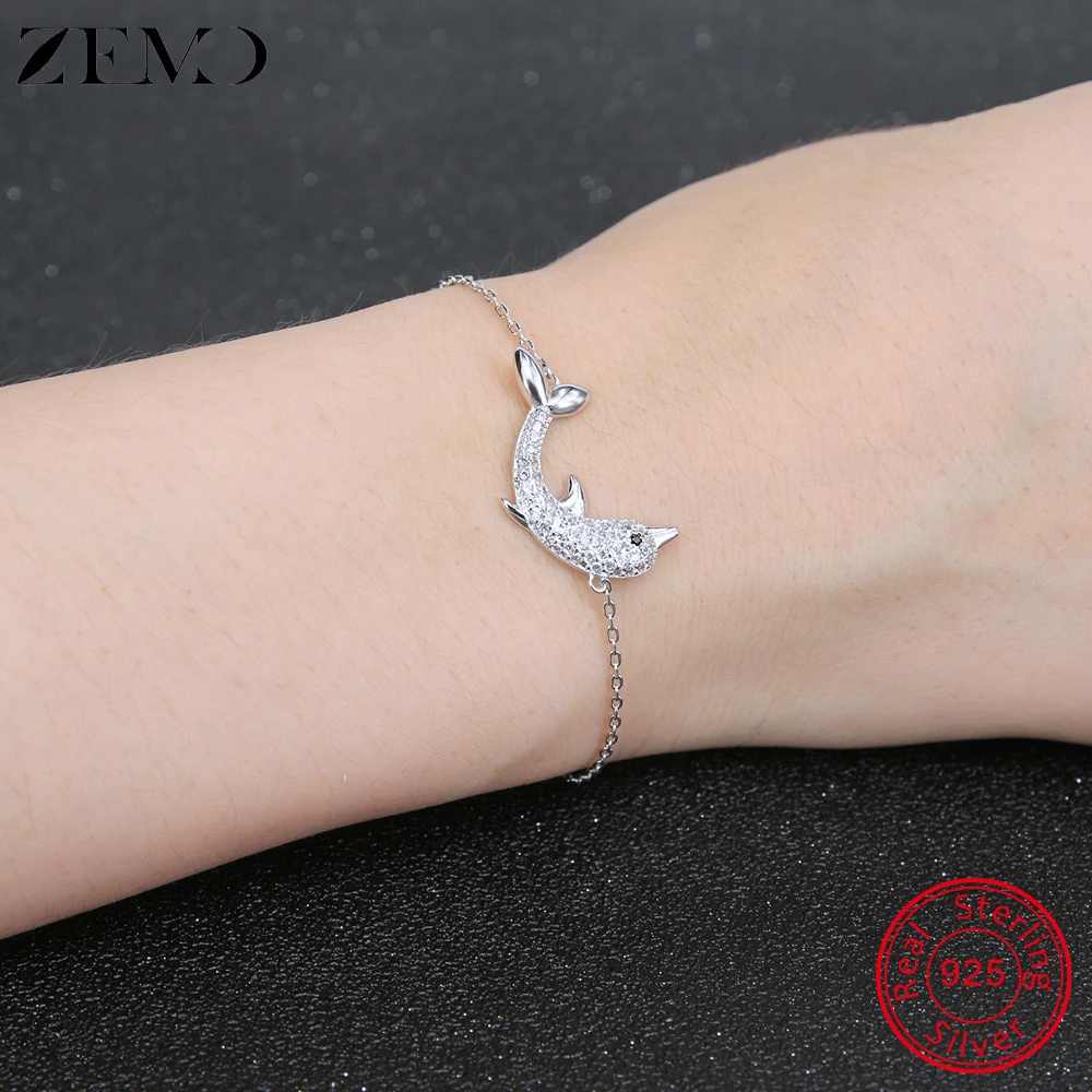 ZEMO 100% Bracelet  Top Quality AAA Cubic Zirconia Fashion Jewelry Crystal Bracelets For Women  Sea Travel Birthday (7)