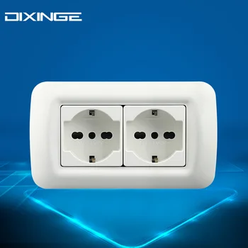 

EU Italian standard 118 PC panel Italian outlet 16A Italian standard Six-hole wall Double socket