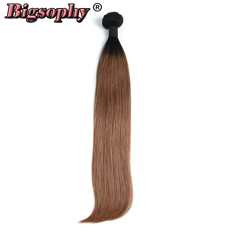 

Bigsophy Remy Hair Bundles 100% Human Hair extensions Indian Straight Ombre Bundles Deals 1b/30 Brown 10-28 26 Inch hair weave