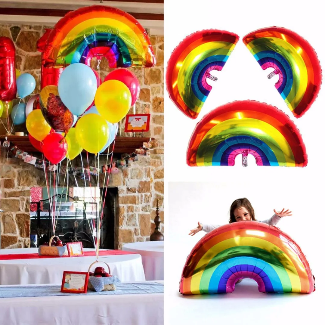 JX-LCLYL Cute Giant Rainbow Foil Balloon Baby Shower Kids Birthday Party Decor Ornament