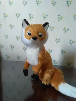 

Simulation brown fox look-out fox toy 14x8x18cm fox polyethylene & furs resin handicraft,home decoration Xmas gift e312