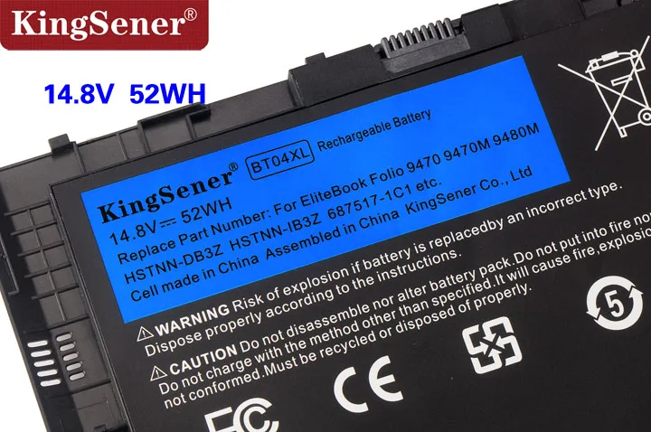 KingSener nuevo BT04XL batería para HP EliteBook Folio 9470, 9470 M 9480 M HSTNN-IB3Z HSTNN-DB3Z HSTNN-I10C BA06 687517-1C1 687945- 001 - 5