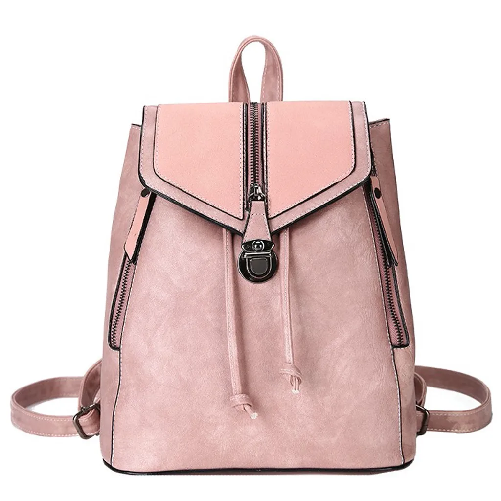 

Backpack Women Large Capacity Fashion Simple School Backpack Girl Fashion Outdoor Simple Zipper Solid Color Travel Bag K618