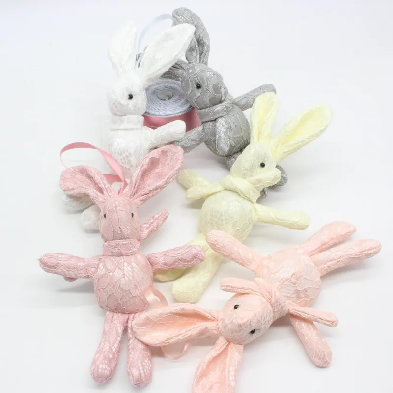 Lace Wishing Rabbit Toys Special Cute Bunny Rabbits Dolls Key Bag Pendants Cartoon Flower Wedding Party Decor 10pcslot (9)