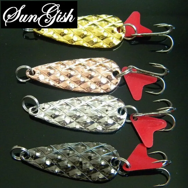 Metal Spoon Lures Sequins 4.5CM 9G Hook Fishing Supplies Small Wholesale Free Shipping 8pcs/set