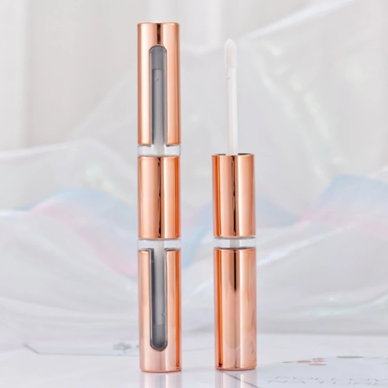 

30pcs/lot 10ml Rose Gold Cosmetic Lipgloss Tube Empty Plastic Double-edge Liquid Lipstick Refillable Container Lip Beauty Tool