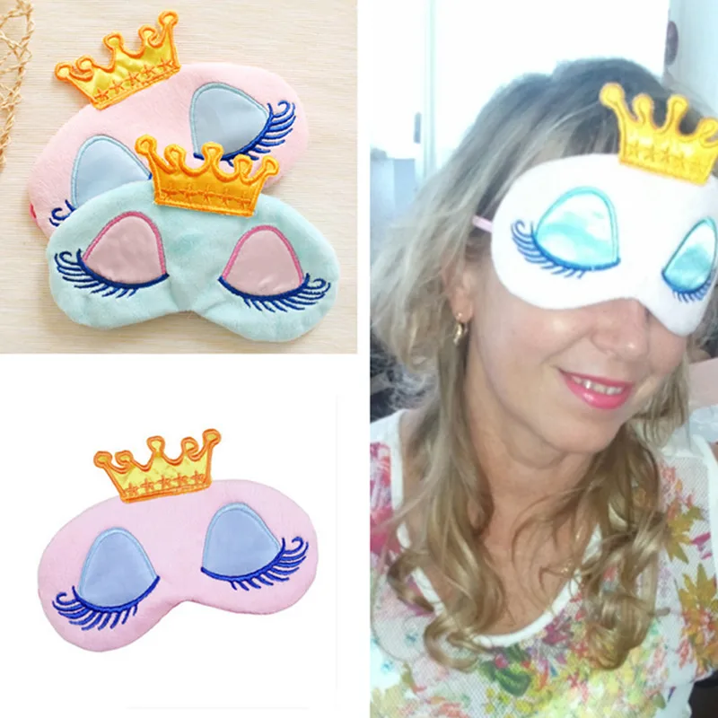 

Normal Eyeshade Pink Crown Cartoon Eyeshade Sleep Eye Cover Eye Blinder Sleeping Eye Mask 16x9cm